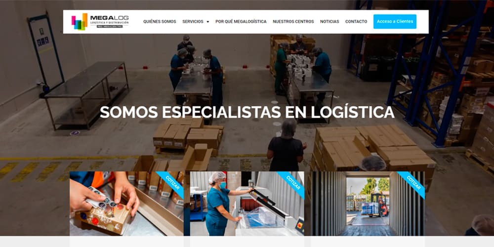 Página megalogistica - Diseño web creativo